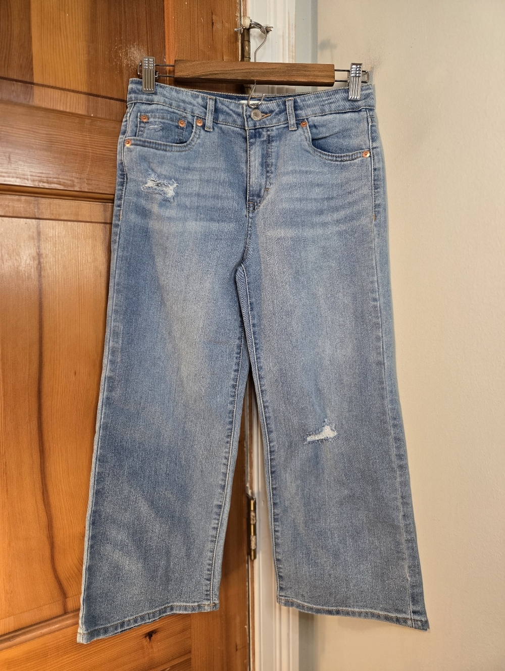 Levi's Light Blue Flare Cropped Wide-Leg Jeans Kids Sz 14